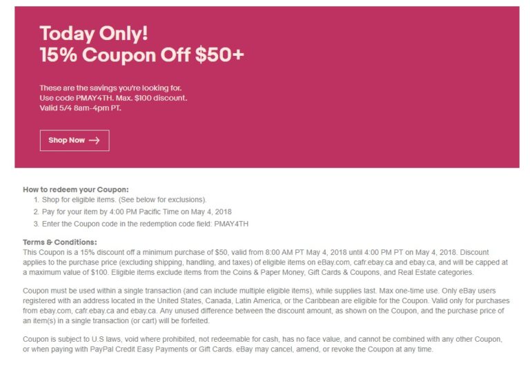 15 Off eBay Sitewide With a Maximum 100 Off! LIVE NOW! Save